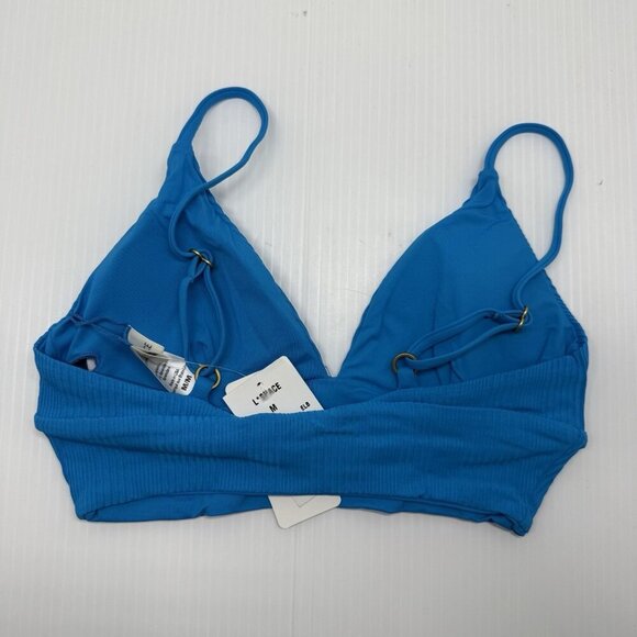 L Space Bikini Top Women's Electric Blue Pointelle Rib Winnie Size Medium - Picture 6 of 9